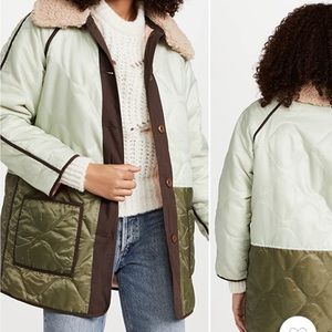 THE GREAT. Reversible puffer coat